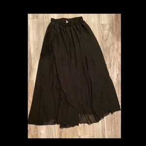 Black V28 Maxi Flow Skirt